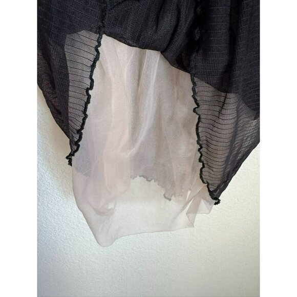 SIMPLY VERA Vera Wang Black Size Large Babydoll Nightie Teddy Bow Sheer - Picture 8 of 13